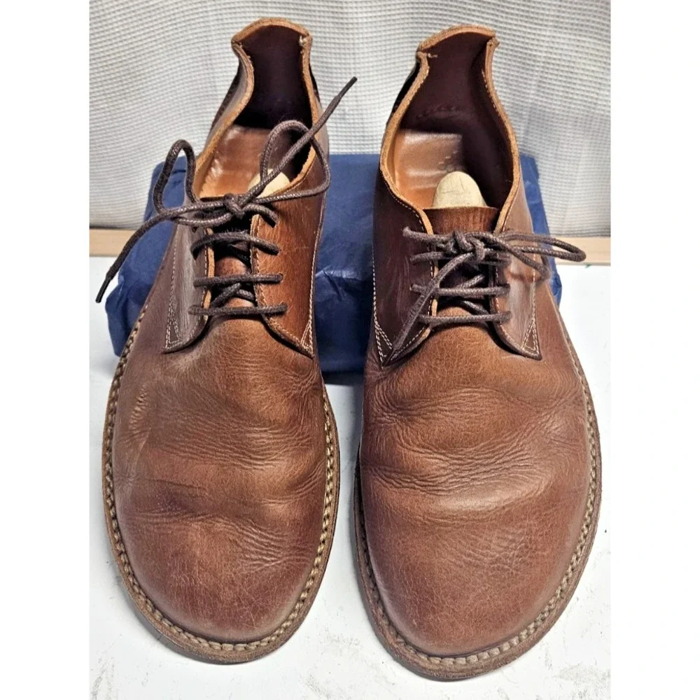 Vivobarefoot Mens 44/US 11 Brown Leather handcraft lace up wide toe shoes